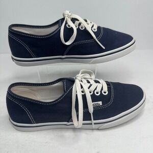 Vans Authentic Lo Pro Navy Blue Canvas Low Top Sneakers Womens 7 Mens 5.5